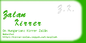zalan kirrer business card